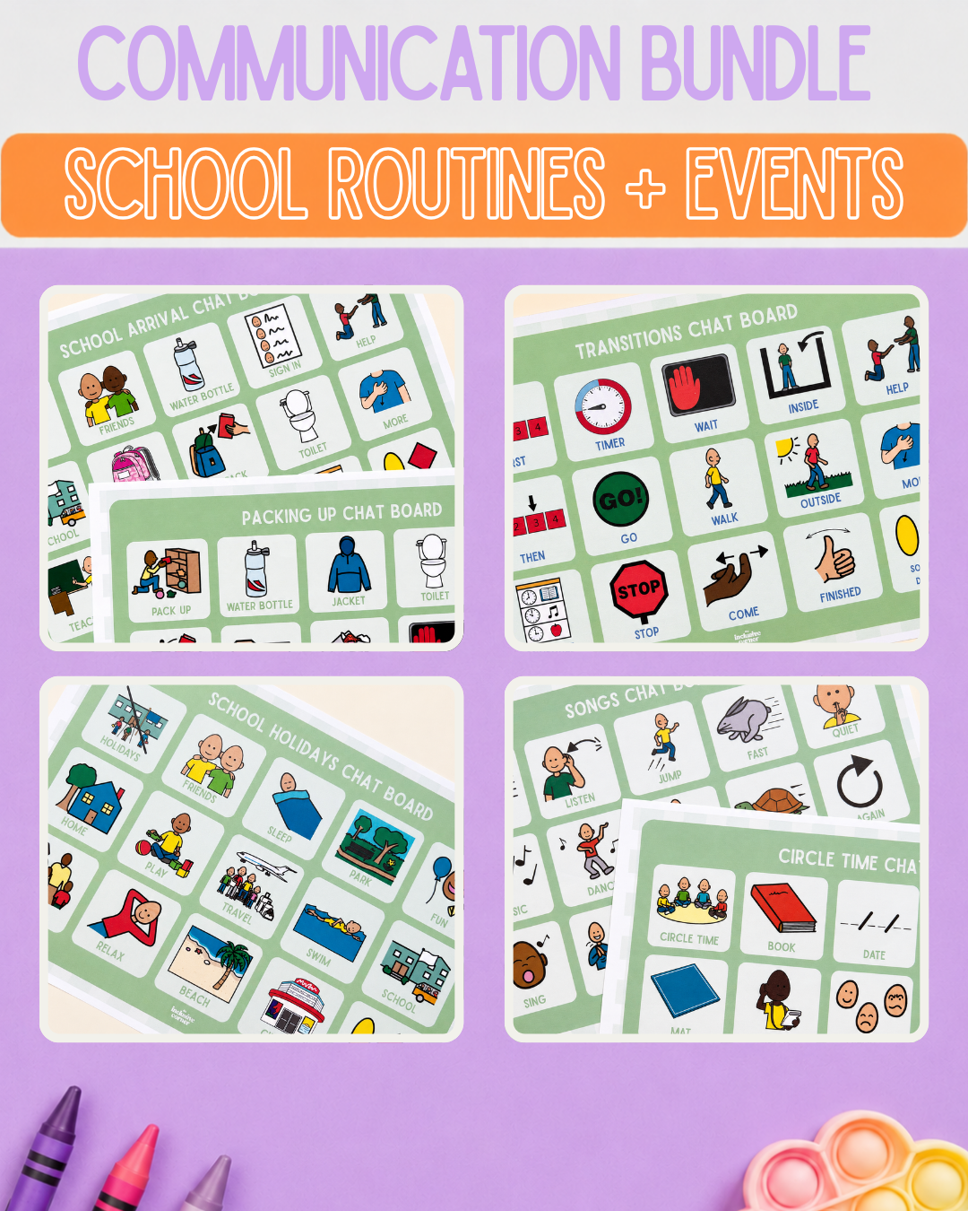School Routines and Events Communication Bundle