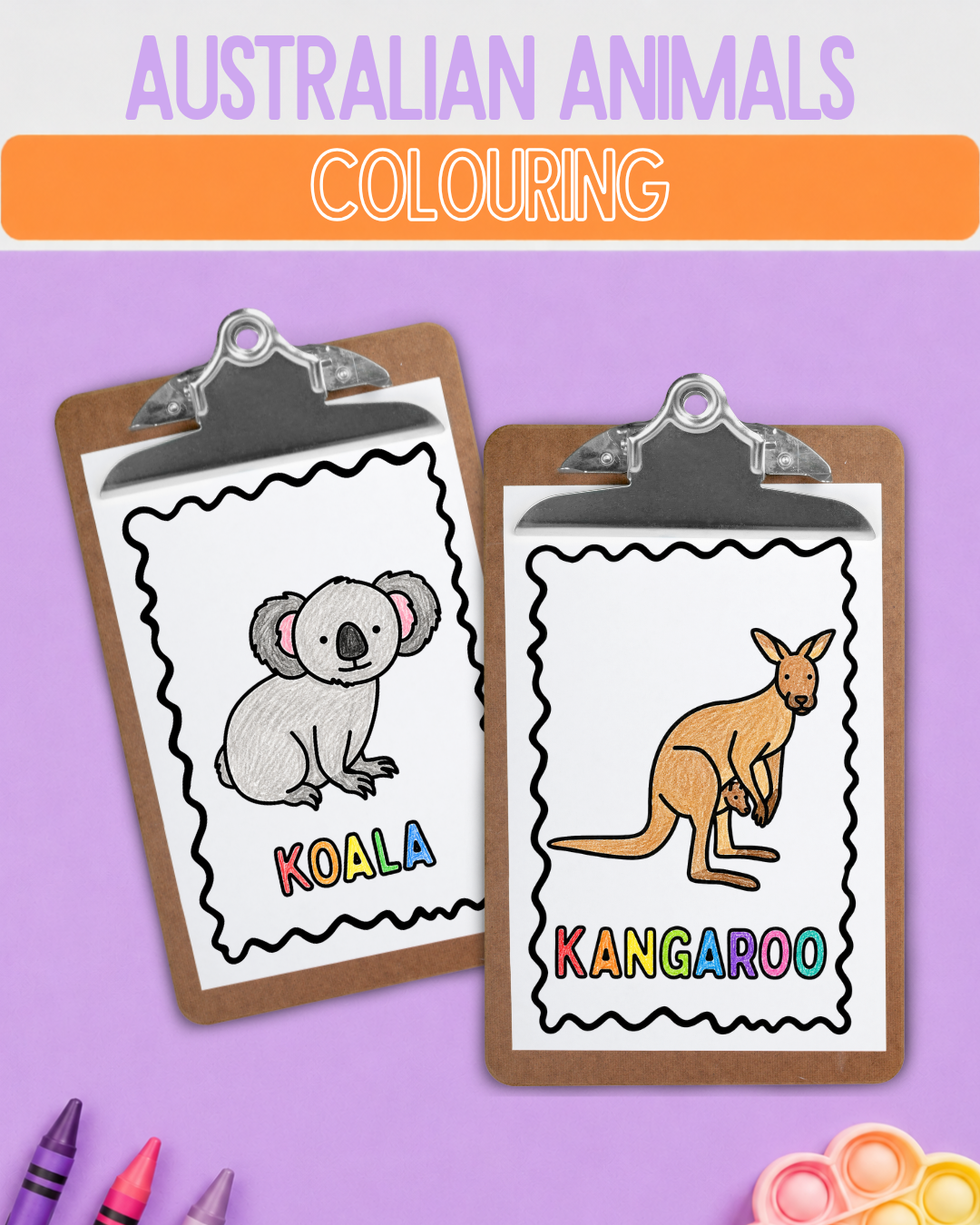 Australian Animals Colouring Sheets
