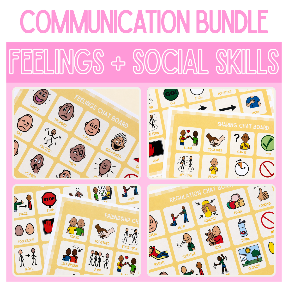 Feelings and Social Skills AAC Visual Bundle | Special Education | Boardmaker